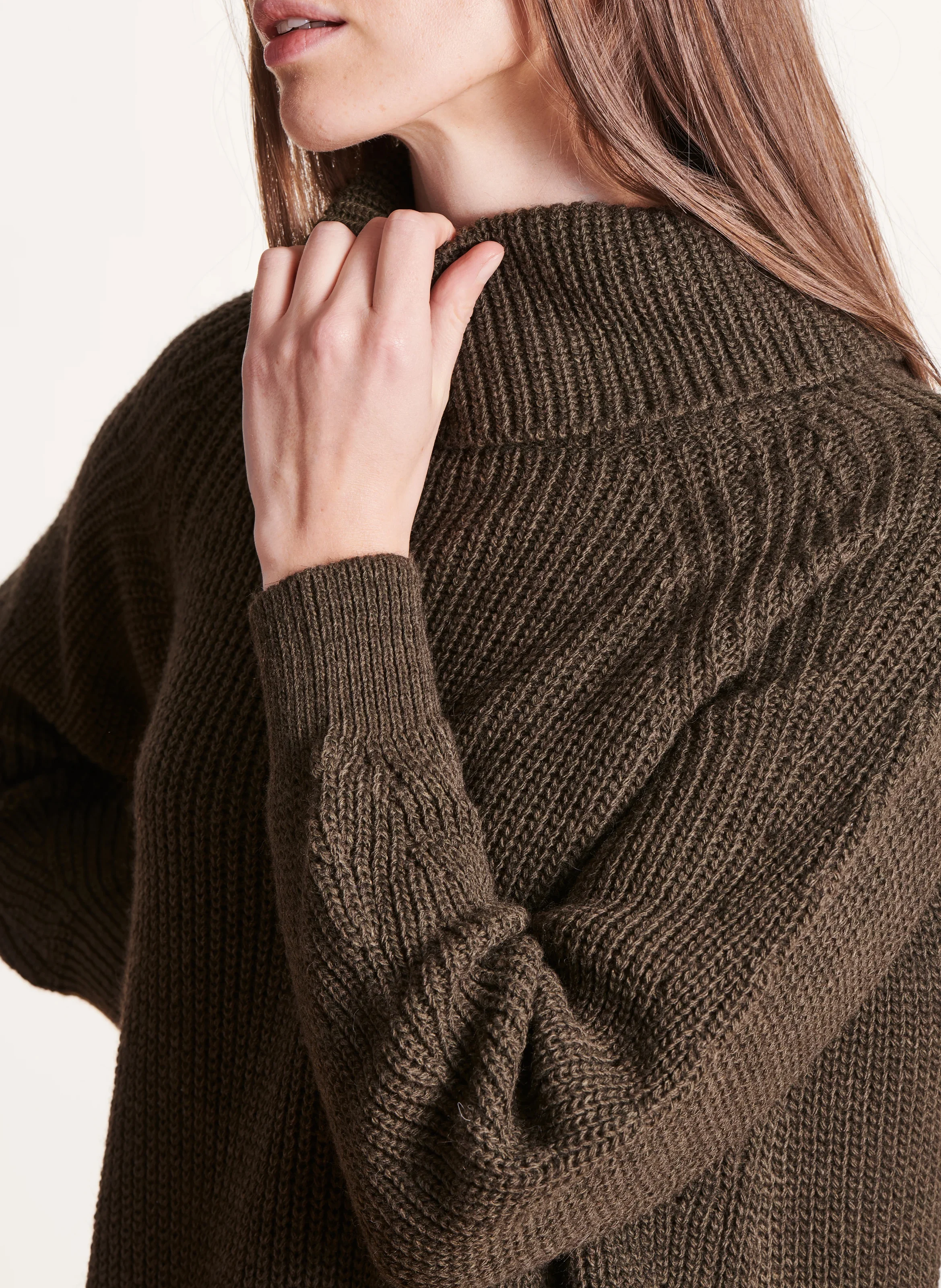 Robe pull courte en maille| Vert