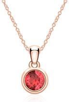 14 karaat roségouden ketting met robijn