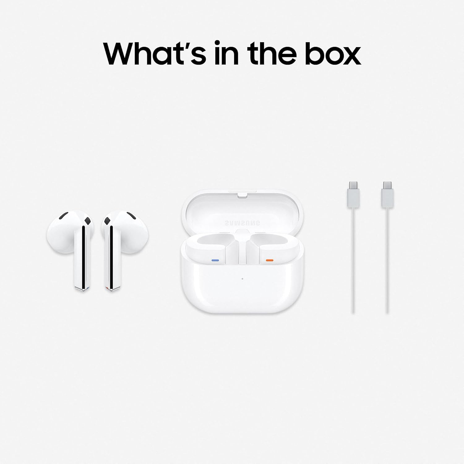 Galaxy Buds3 ANC Wireless Bluetooth Kopfhörer Headset mit 360° Audio   Qi Lade Case (SM-R530NZWAEUC) - Weiss