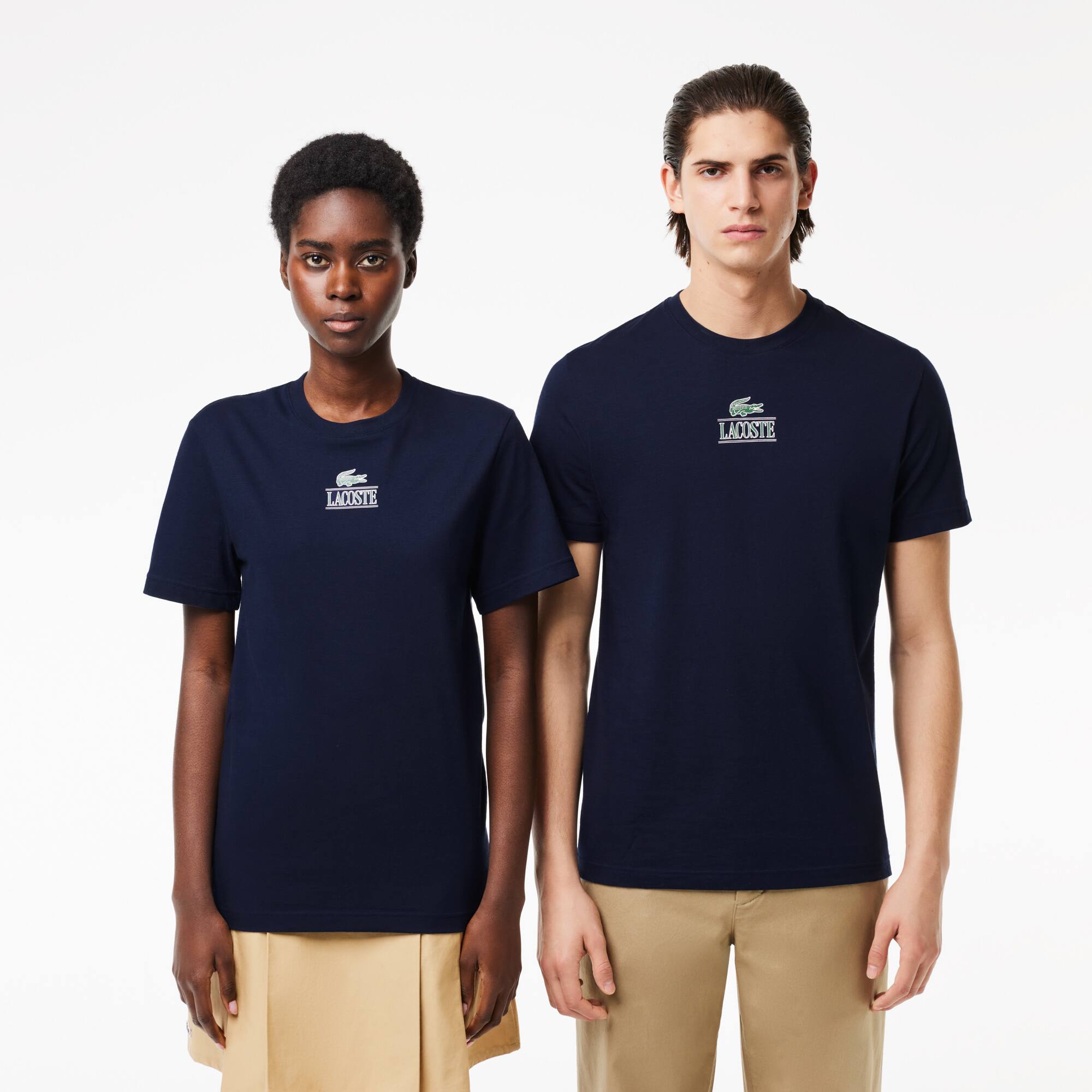 T-Shirt aus Baumwolljersey mit Logo T-Shirts - Blau - Lacoste - Unisex