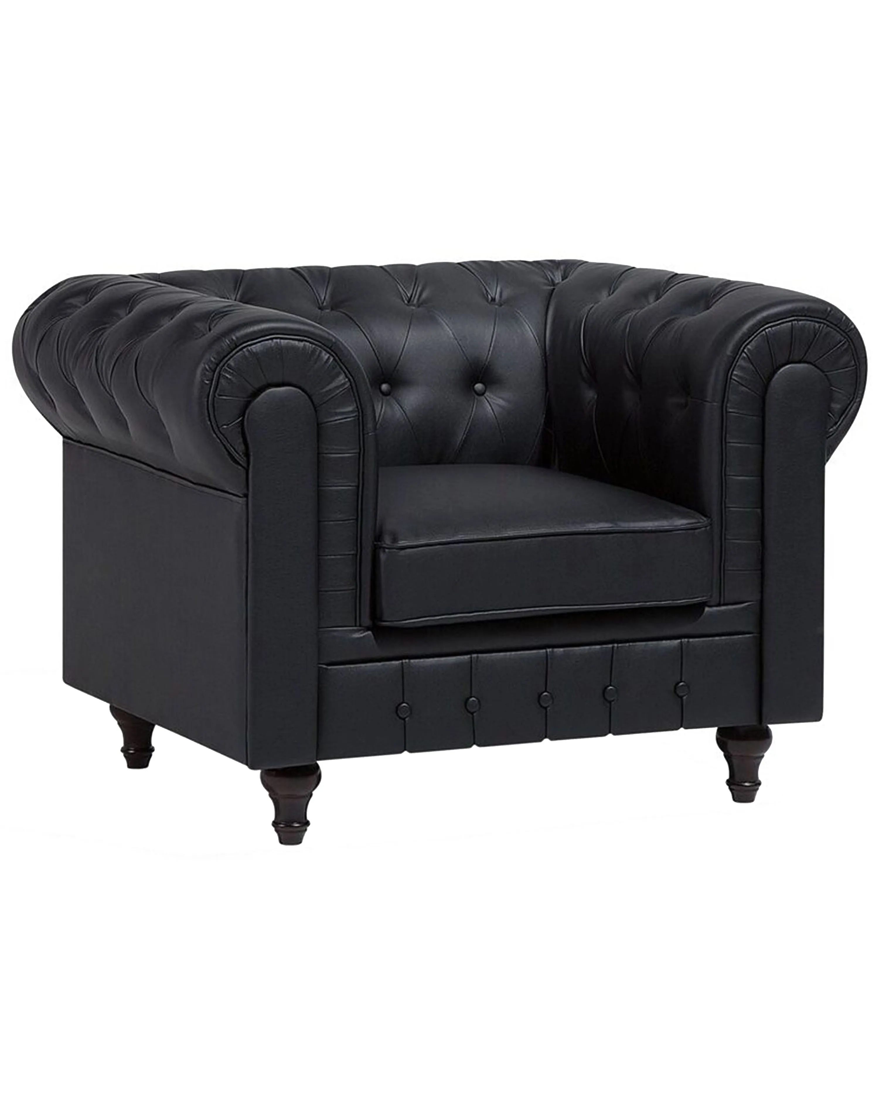 Fauteuil CHESTERFIELD Kunstleer Zwart