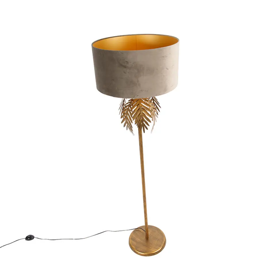 Qazqa vloerlampen botanica taupe e27