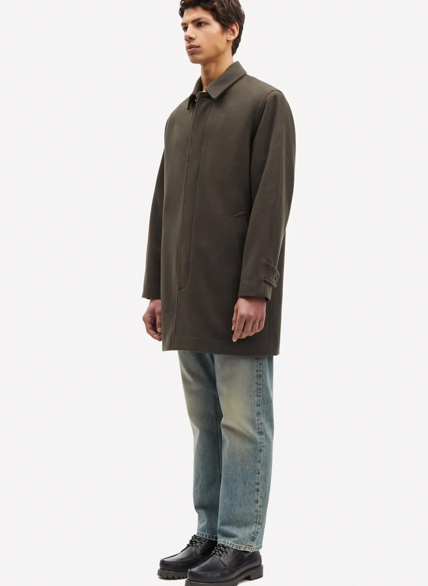 SALABBY - Manteau col classique en laine mélangée | Vert