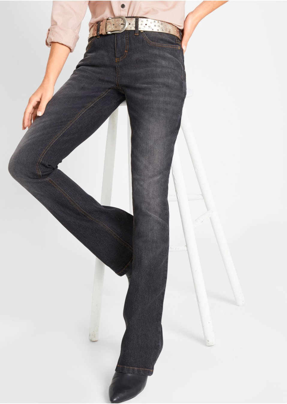 Jean Bootcut taille moyenne, extensible
