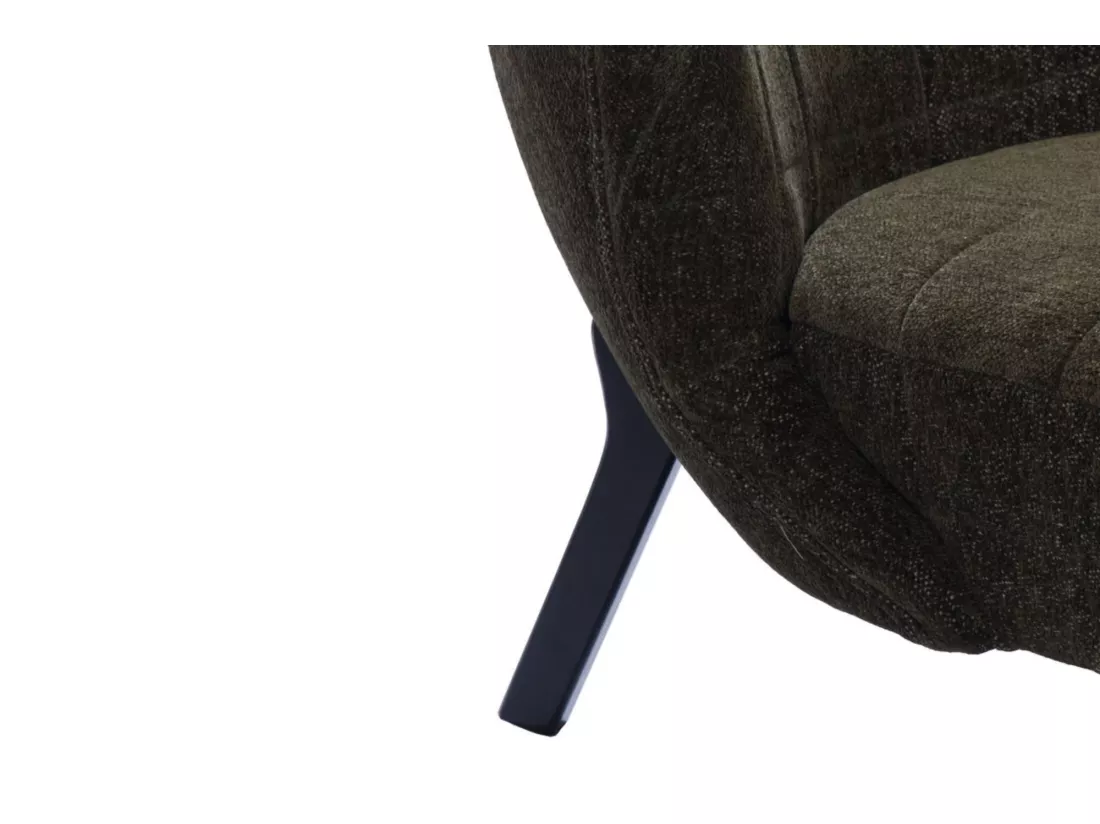 Fauteuil crapaud pieds métal et velours - GASPARD