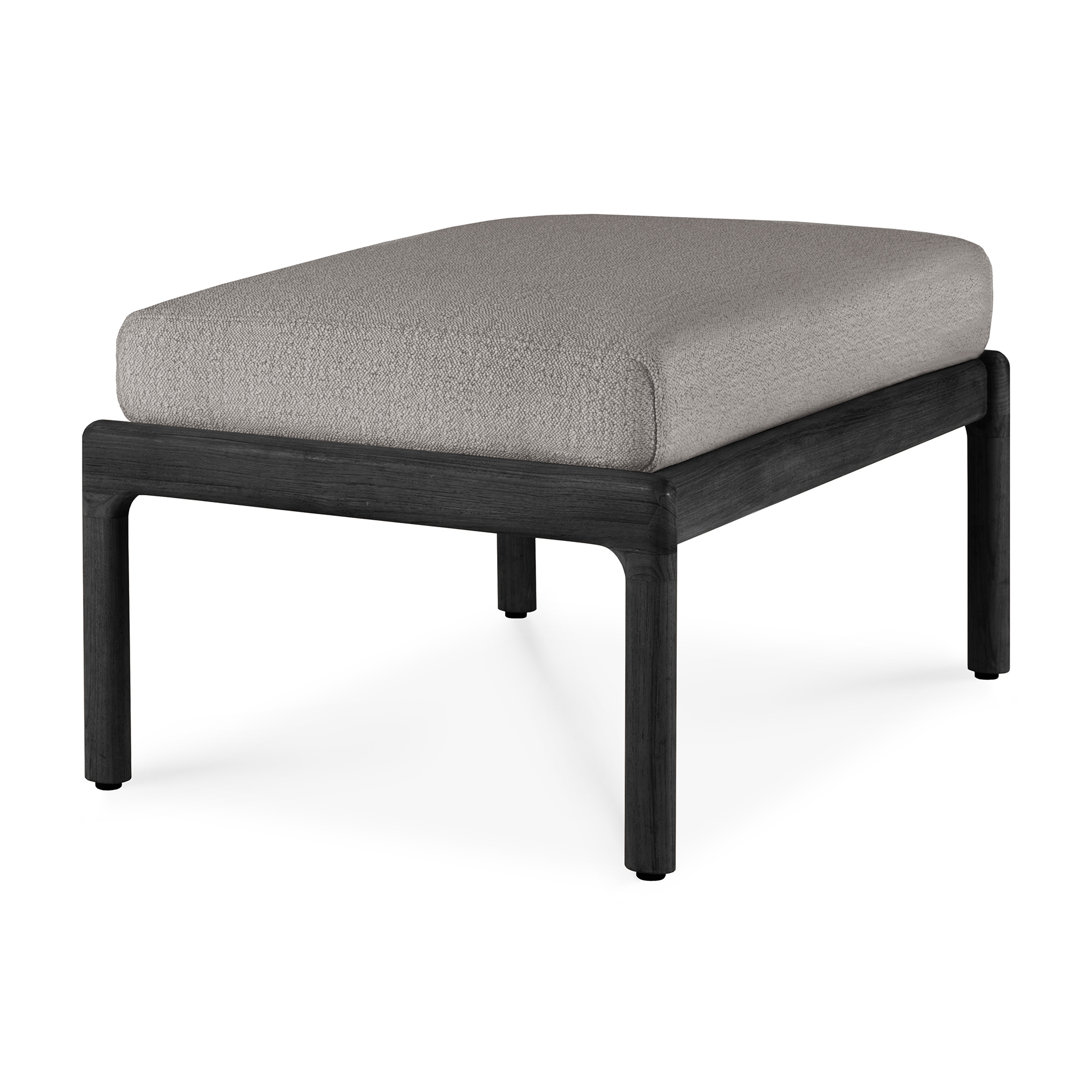 Teak Jack footstool - zwart - compleet - mocha kussen