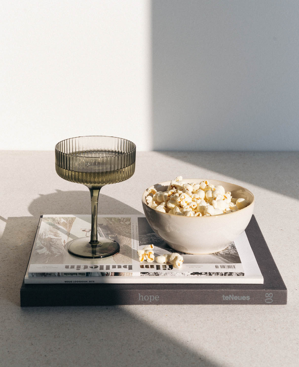 (2er Set) Champagner Martini Gläser mit Rillenstruktur - Grau