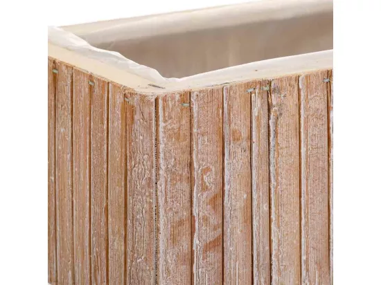 Panier rectangulaire en bois marron 30.5x14.5x11h