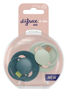 Difrax LOVI Prime Pacifier 6-18 Months - Pistachio/Green 2ST