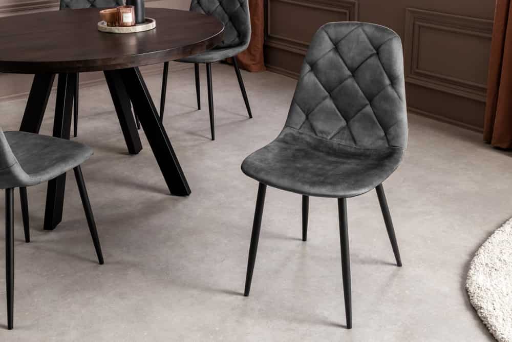 Stilvolles 2er-Set Stühle GLAMM anthrazit Samt schwarze Metallbeine