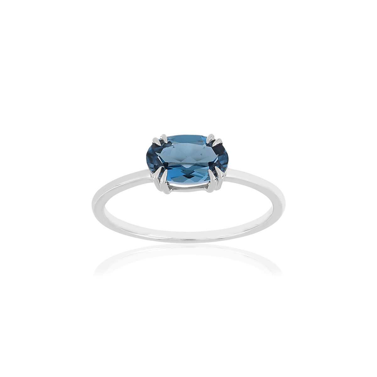 Bague or blanc 375 topaze ovale