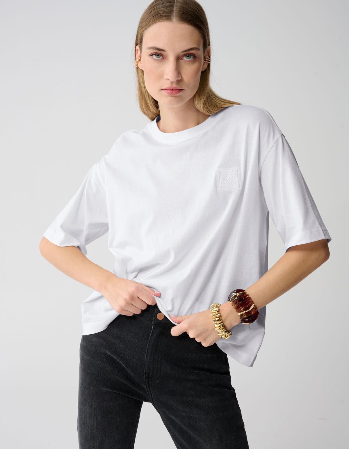 Oversized Basic T-shirt Wit By Lonneke