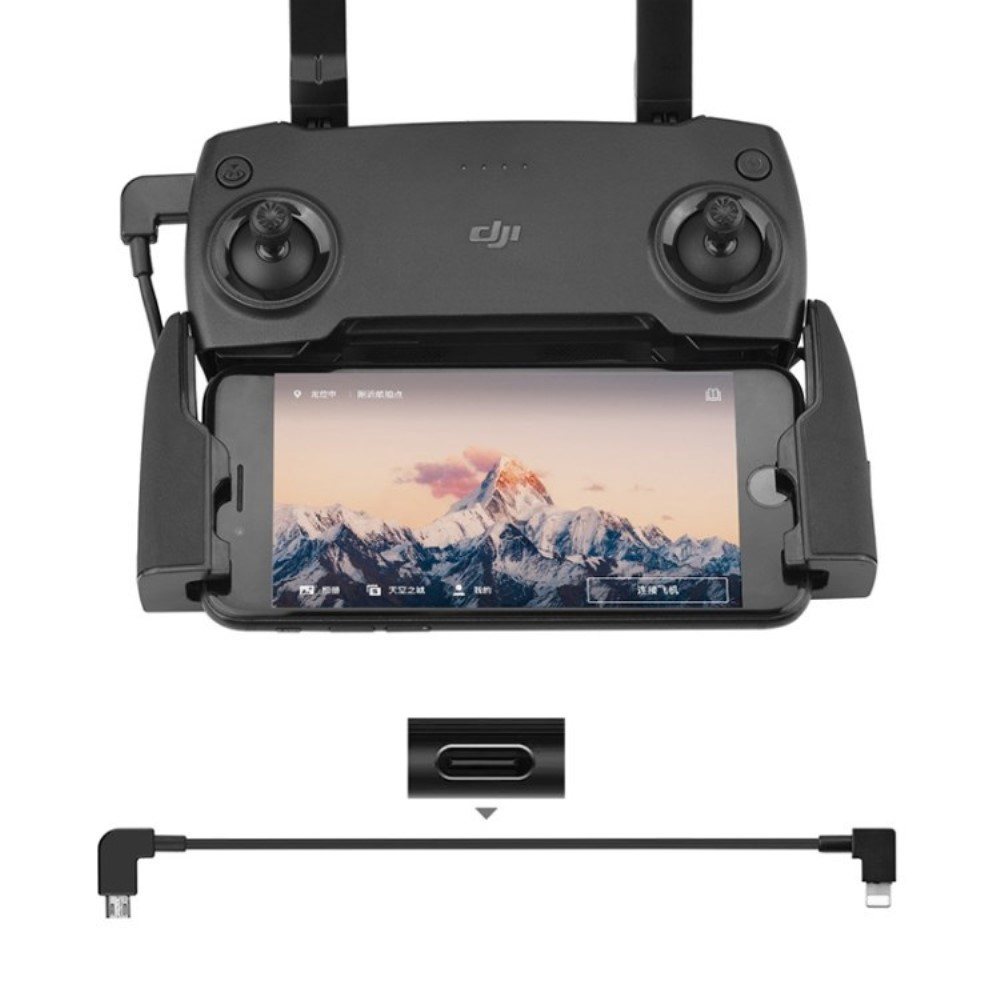 (30cm) Micro USB auf Lightning Anschluss Kabel Smartphone / Tablet Verbindungskabel für DJI Drohnen Fernbedienung - Schwarz