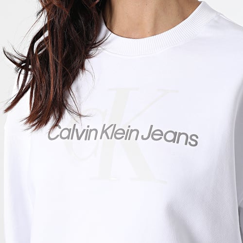 Sweat Crewneck Femme Seasonal Monogram 8751 Blanc
