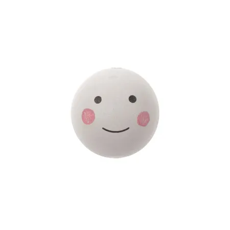 Glorex Holzkugel, weiss, 8 Stück Gesicht bemalt 2,5cm Schima