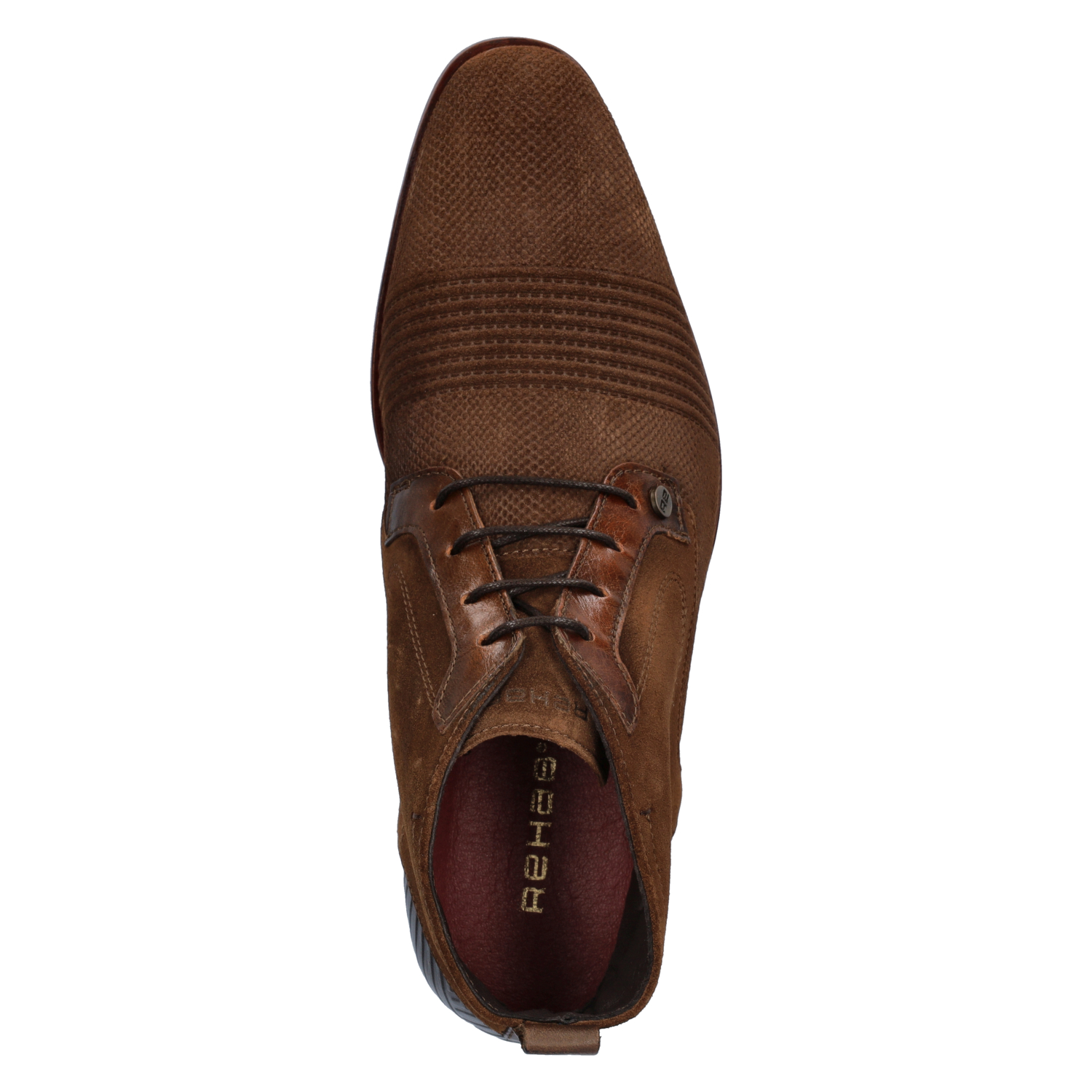 Grand Suede heren hoge nette schoen Rehab Cognac