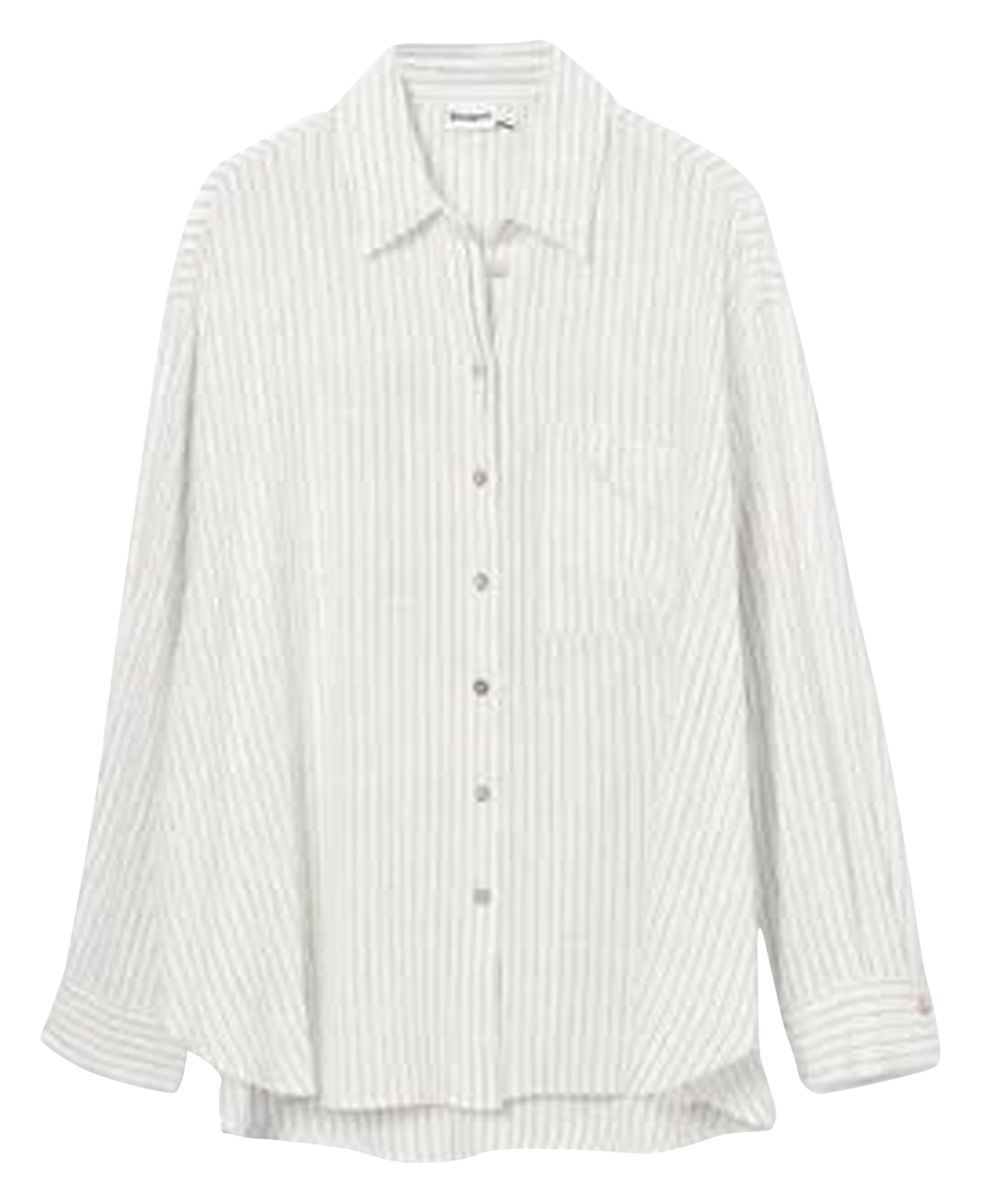 Chemise droite à rayures| Blanc