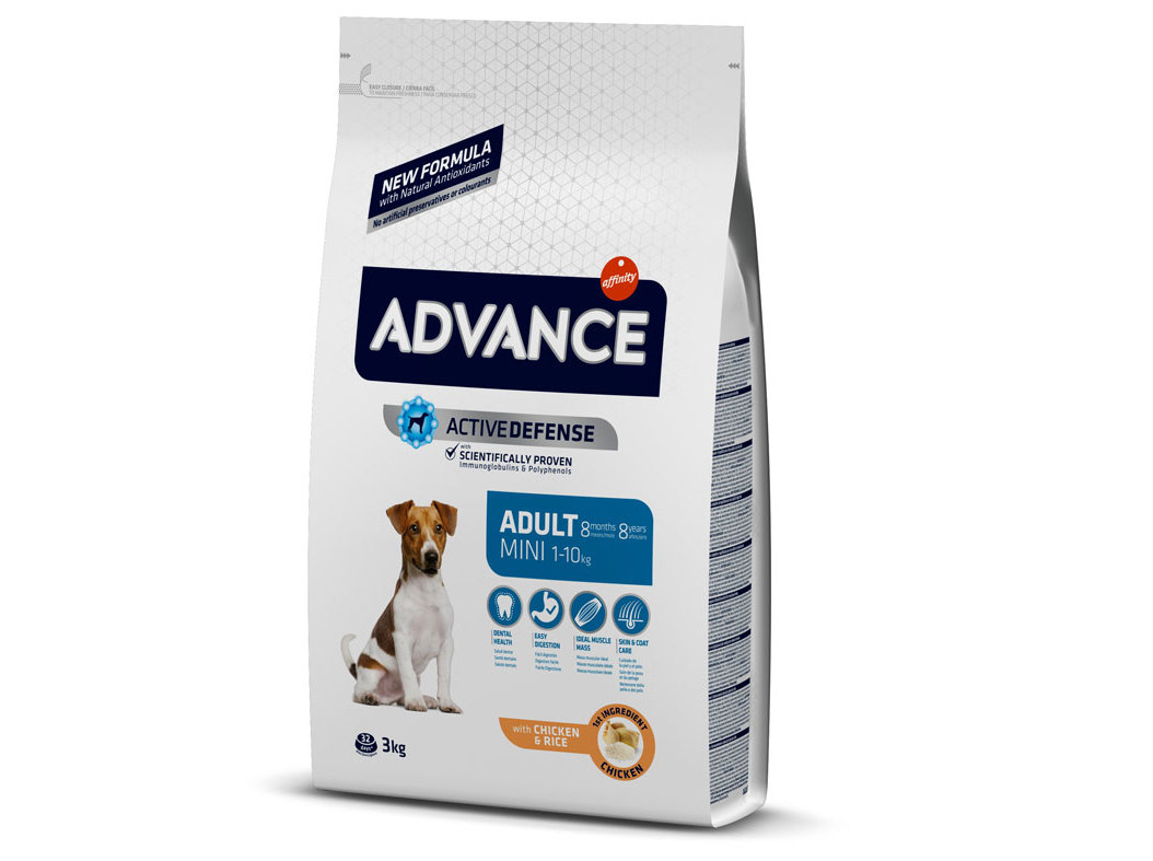 RAÇÃO PARA CÃO MINI ADULTO ADVANCE COM FRANGO E ARROZ 3KG