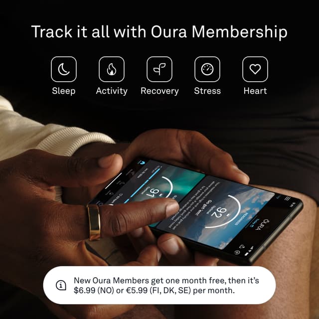 Oura Ring Gen3 Heritage smart-ring størrelse 6 (stealth)
