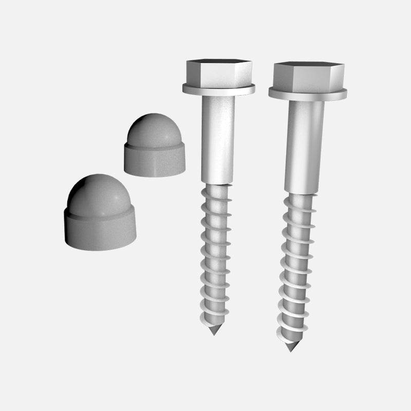 Zeskantige houtschroeven voor het bevestigen van houten vloeren Ø10x80mm (set van 2) - kleur grijs