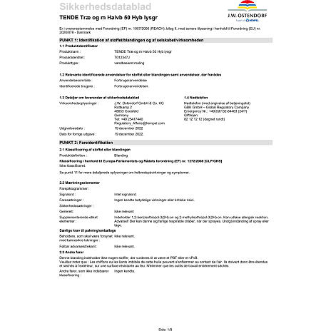 Tendens træ og metalmaling halvblank 50 0,675 liter - lysegrå