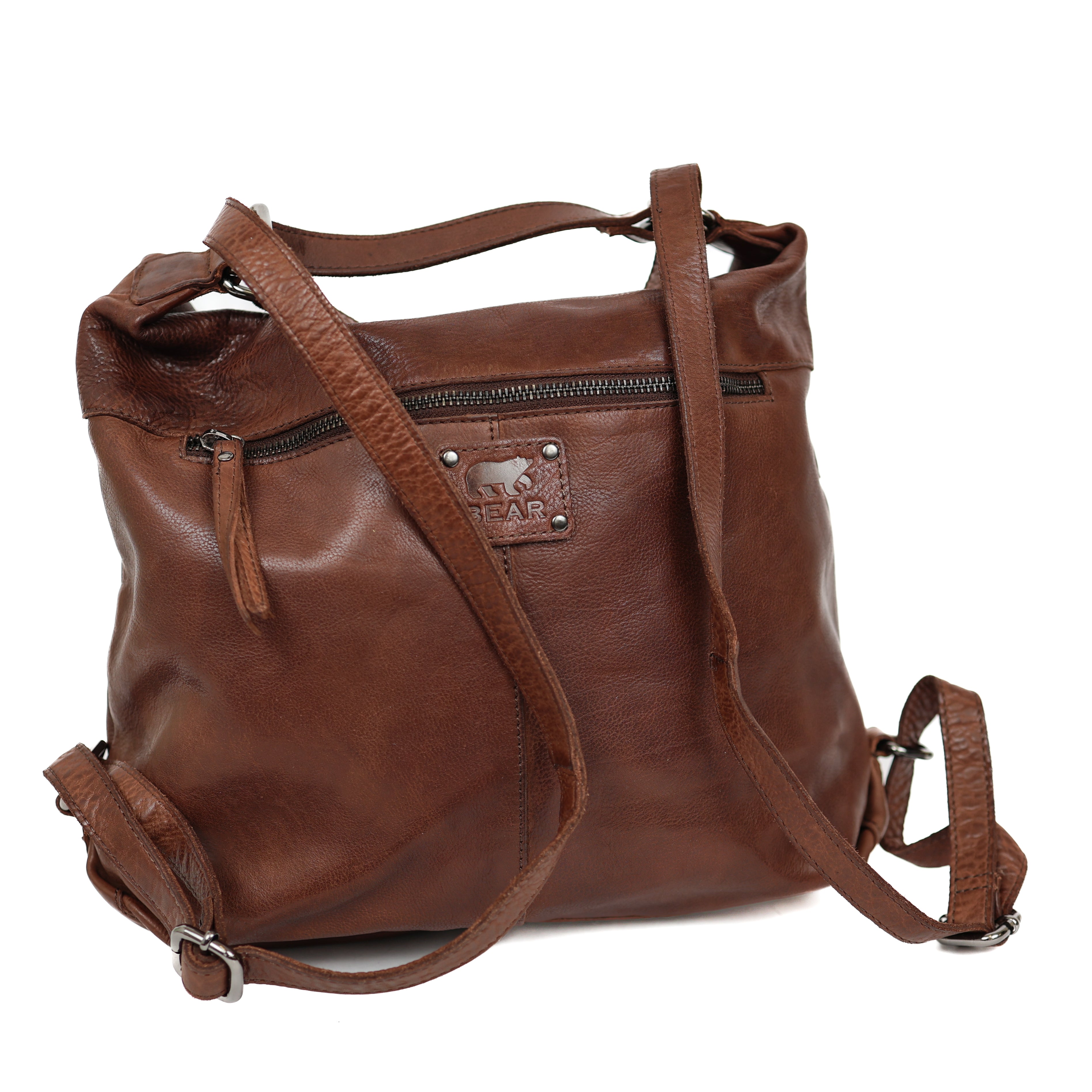 Rugzak/handtas 'Veerle' donkerbruin Brown