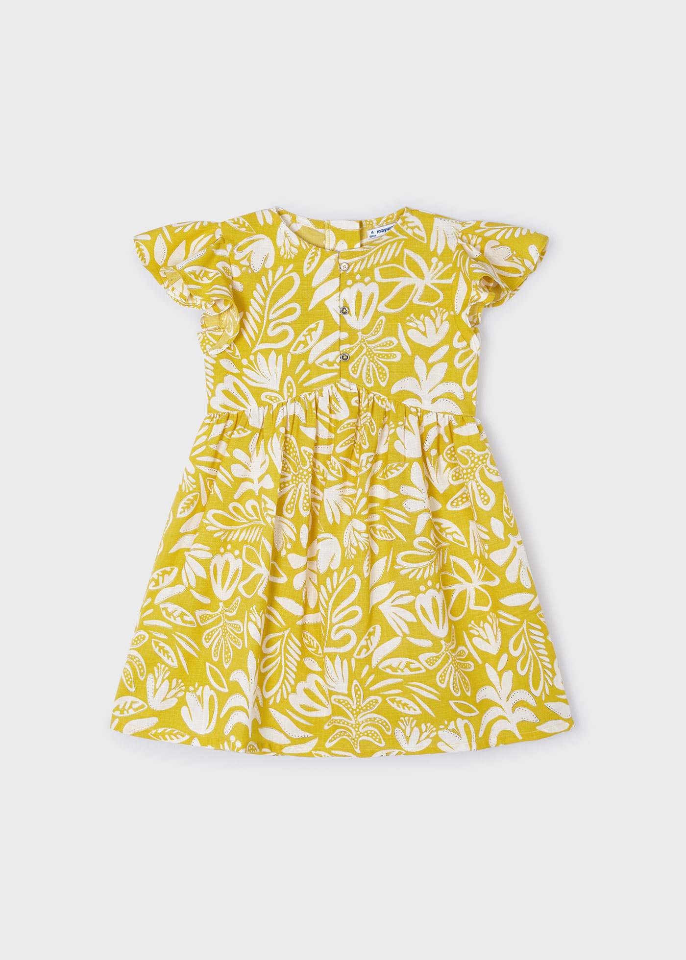 Vestido com estampa tropical de mel para meninas