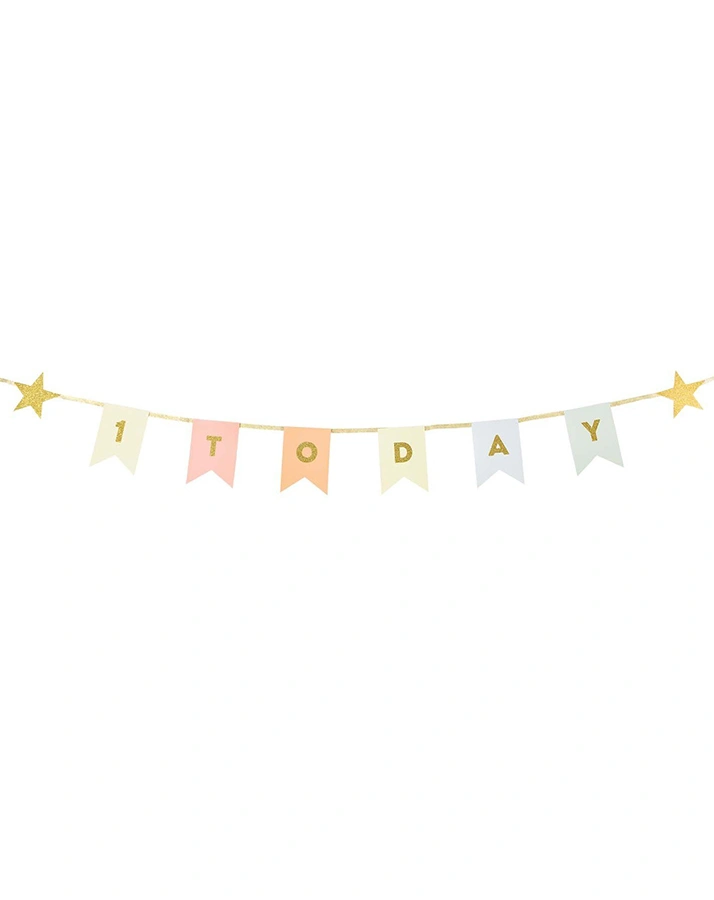 Girlande WE HEART BIRTHDAYS ONE TODAY in bunt