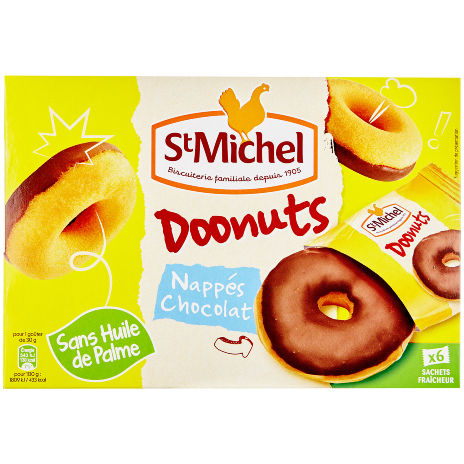 St.Michel Doonuts mit Schokolade überzogen 6 Stück