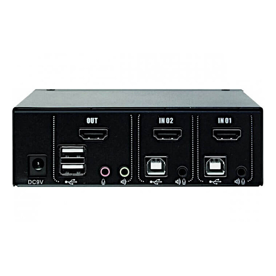 KVM switch HDMI 4K / USB 2.0 - 2 ports avec câbles