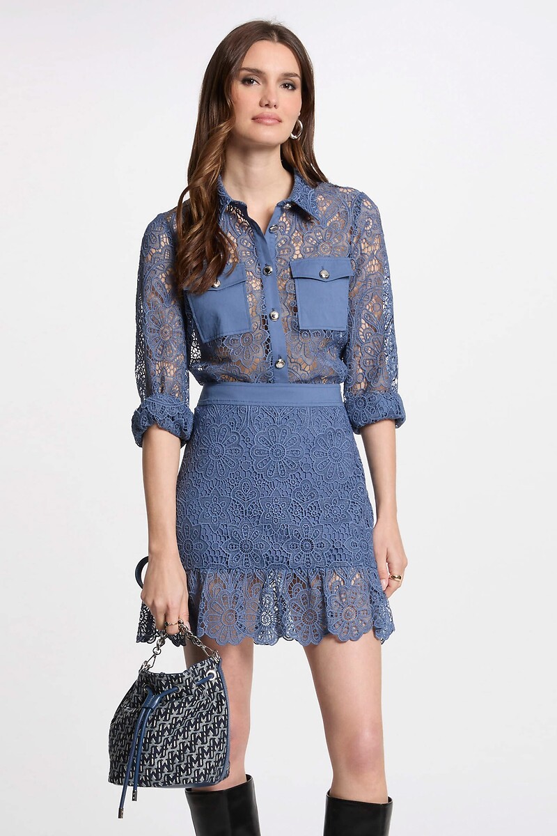MORGAN<br>Blusa de renda com mangas compridas