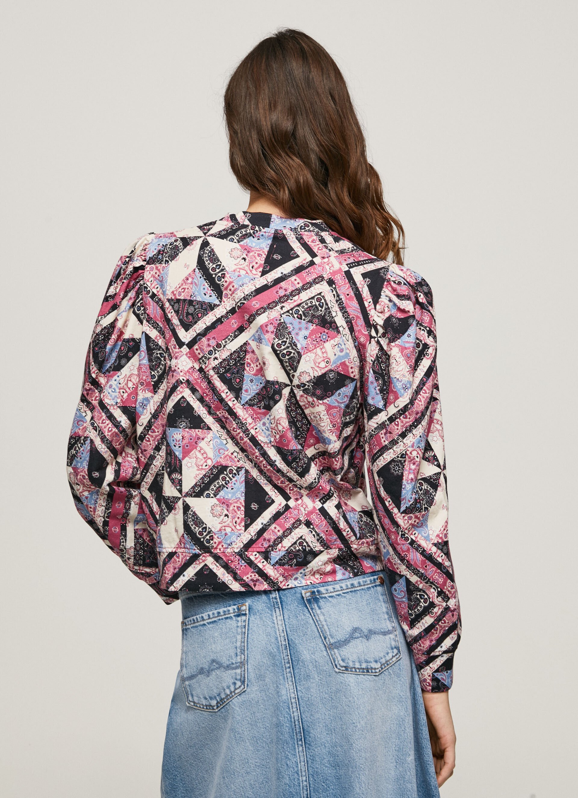 Suéter de algodão patchwork - multicolorido