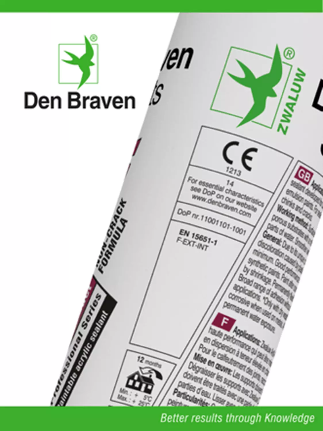 Zwaluw Den Braven 11615201 Acryl Anti-Crack Acrylaatkit - Wit - 310ml
