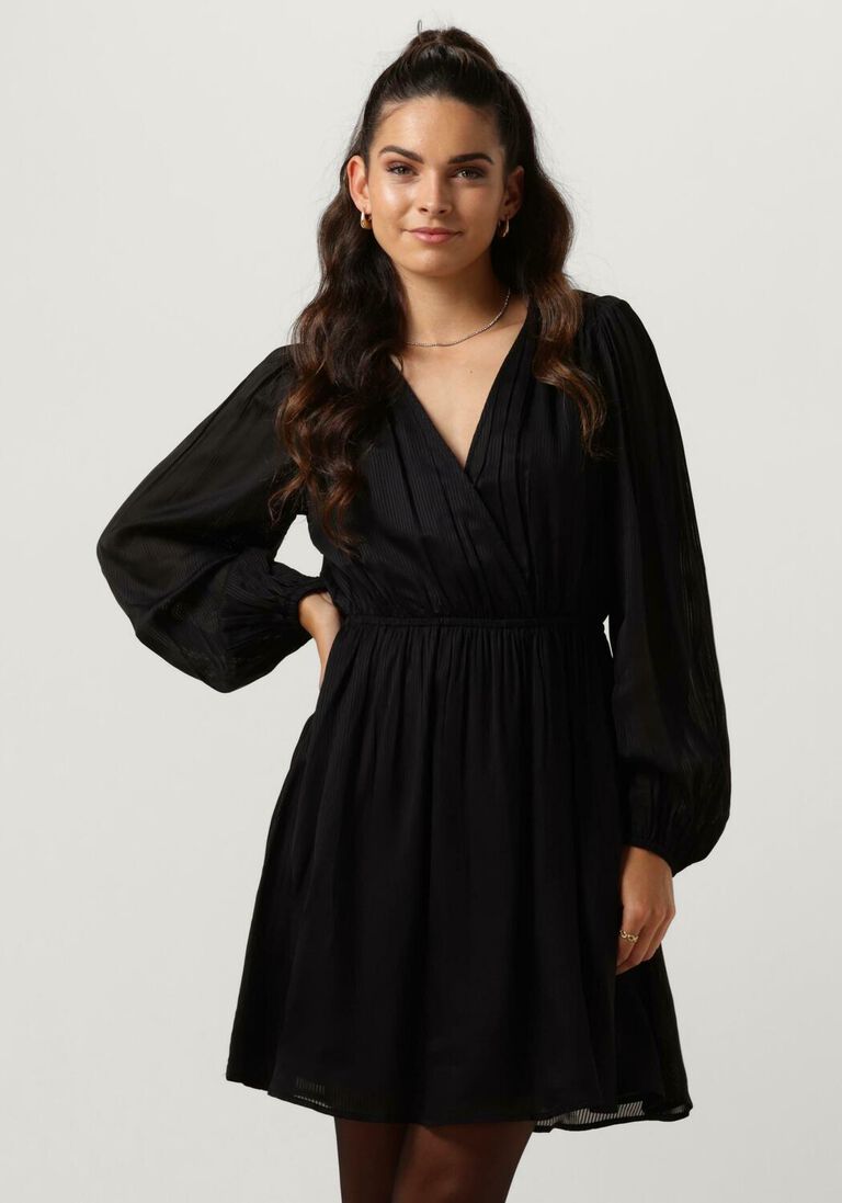 SCOTCH & SODA zwarte scotch & soda mini jurk balloon sleeve mini dress