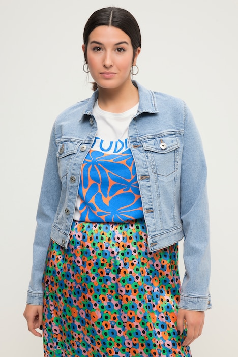 Jeansjacke, Slim Shape, Hemdkragen, Langarm