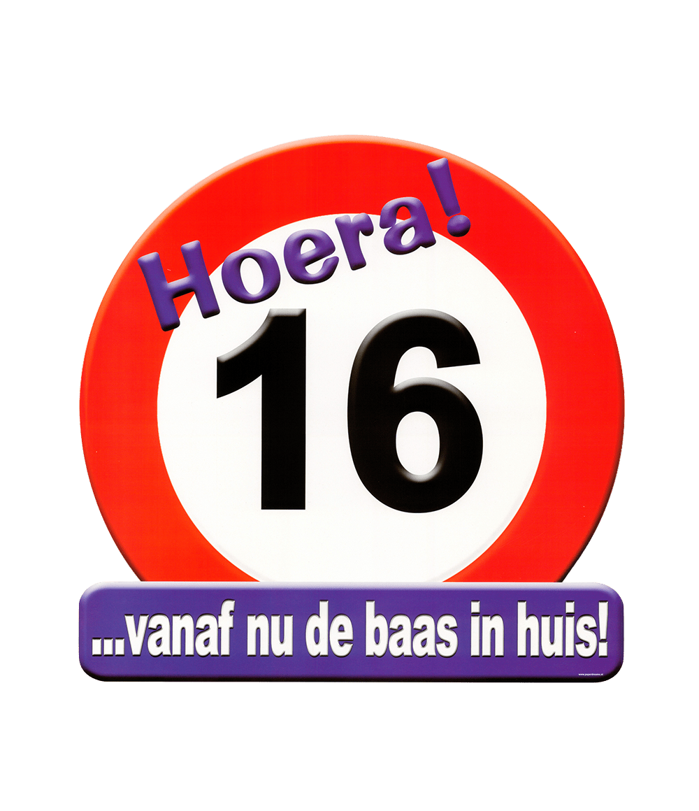 Deurbord 16 jaar Verkeersbord 50cm