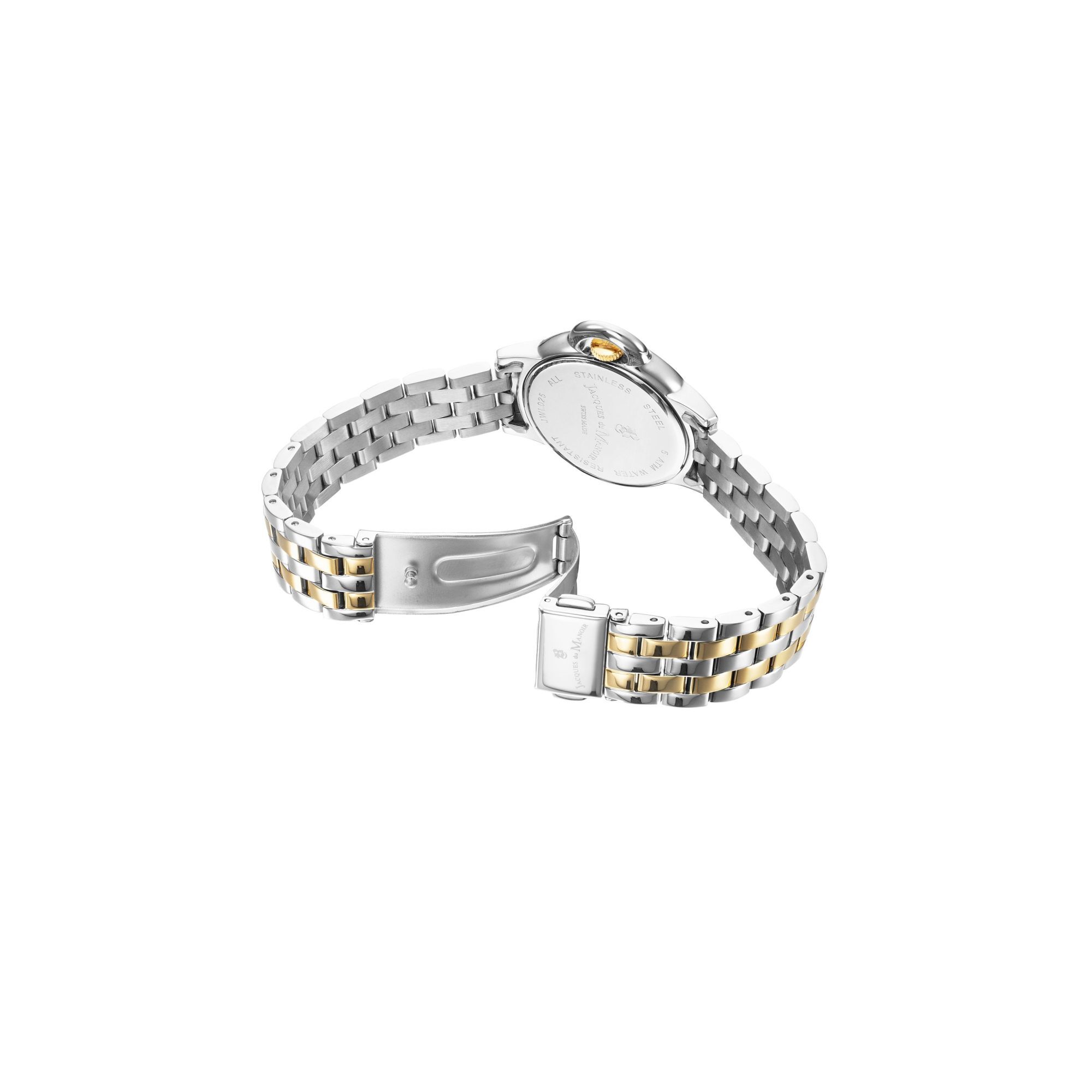 Jacques du Manoir Damen Armbanduhr Grace Edelstahl gold platiert Quartz Perlmutt JWL02506