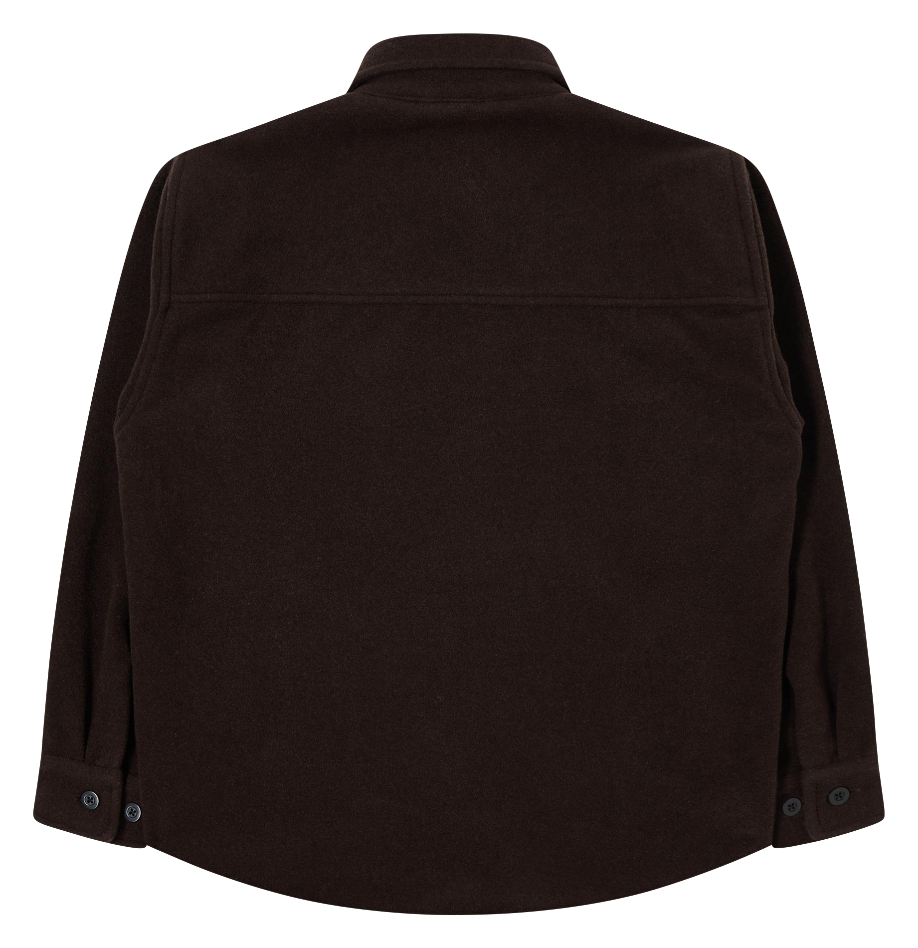 Surchemise col classique en laine mélangée | Marron
