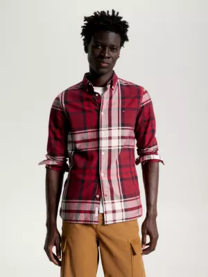 Camisa Oxford Slim Fit Tartan Tommy