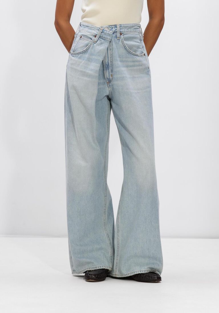 blauwe agolde jeans vana fold jean