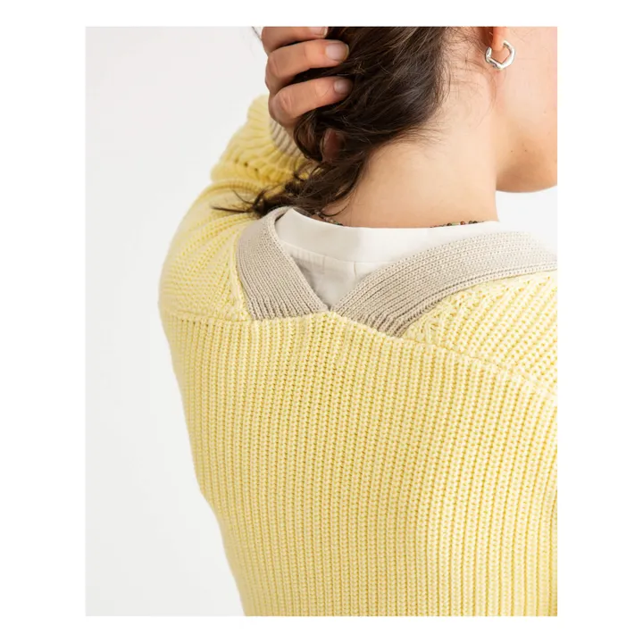 Matona Cardigan Color Block Coton Bio | Jaune