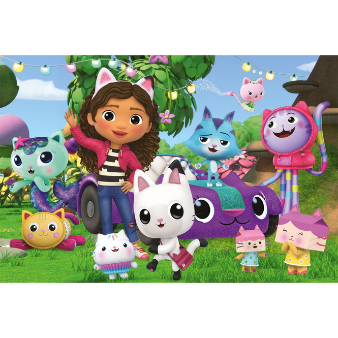 Gabby's Dollhouse - Puzzle - Fröhliche Freunde - 60 Teile Glitzereffekt