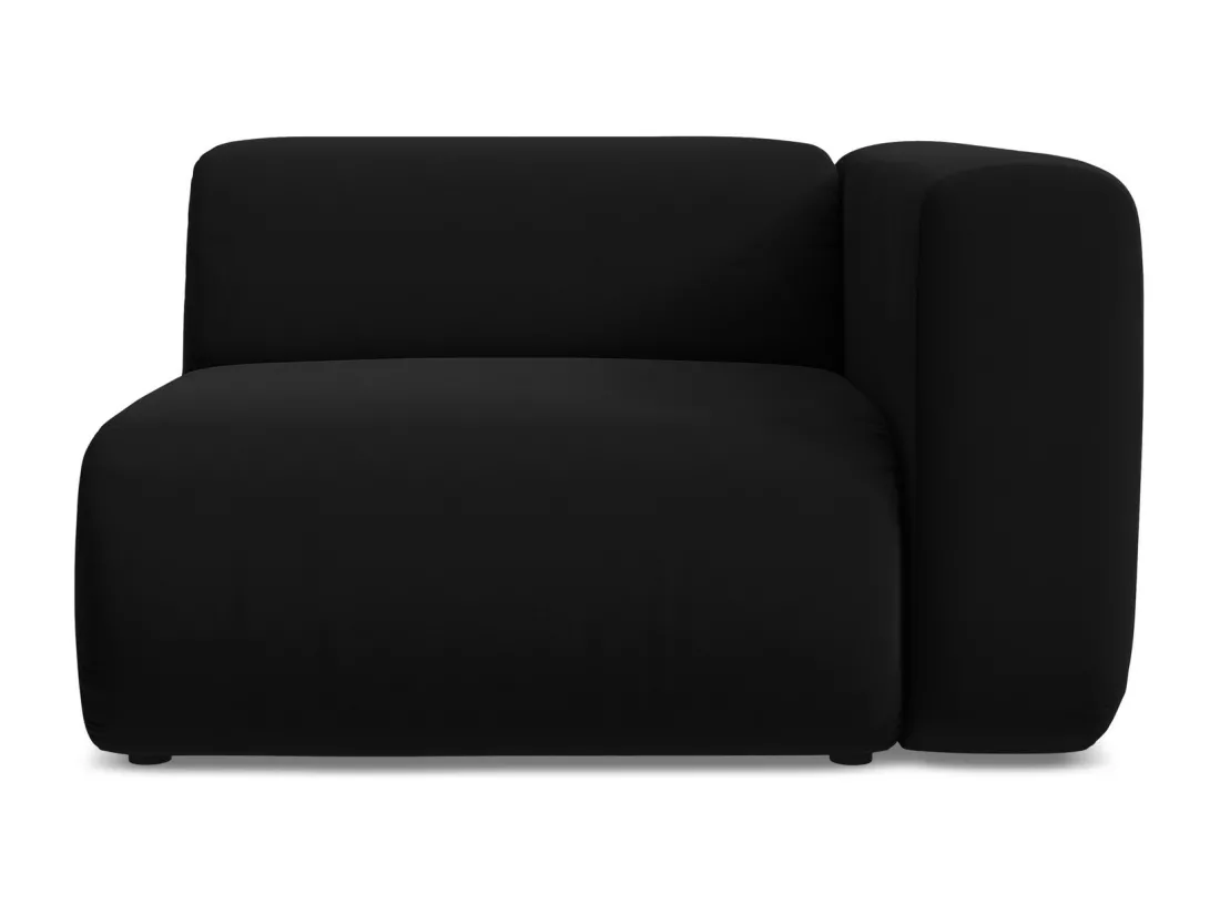 Module avec accoudoirs droit en velours - noir - EKAHI