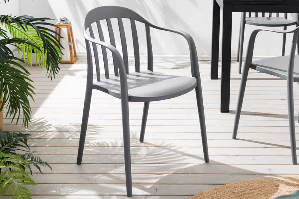 In- und Outdoor Gartenstuhl STUDIO ITALIA anthrazit stapelbar wetterfest