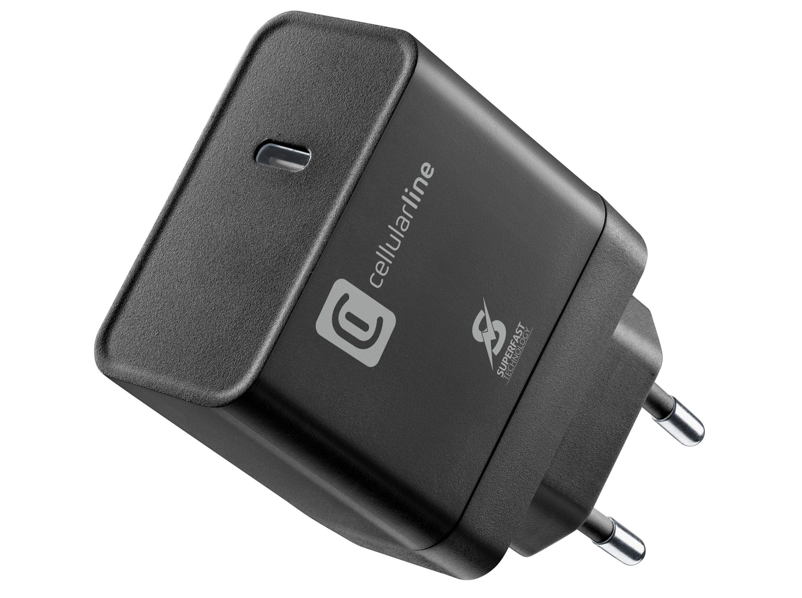 CARREGADOR CASA CELLULARLINE 45W P/SAMSUNG PRETO USB-TYPE C