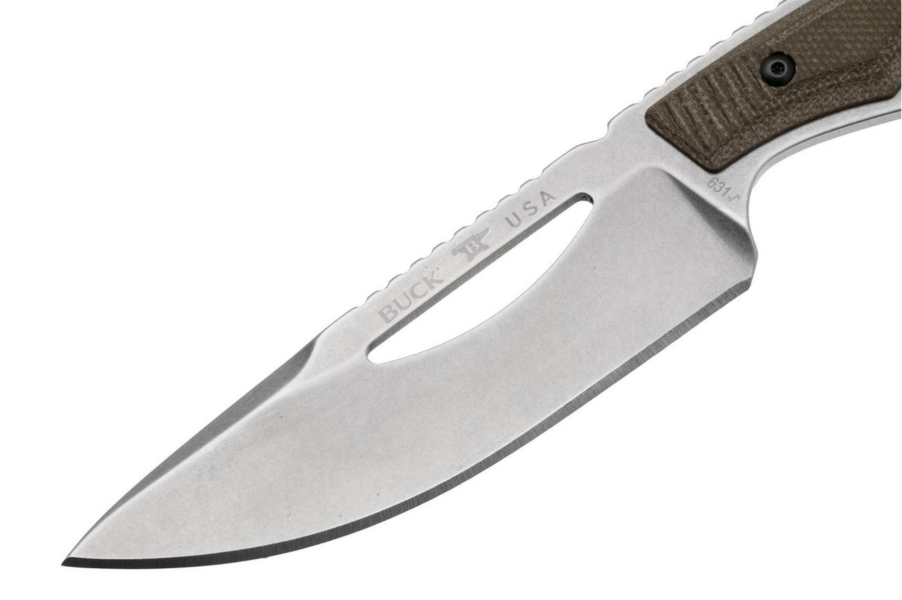 Buck PakLite Field Pro 631GRS Green Micarta, vaststaand mes