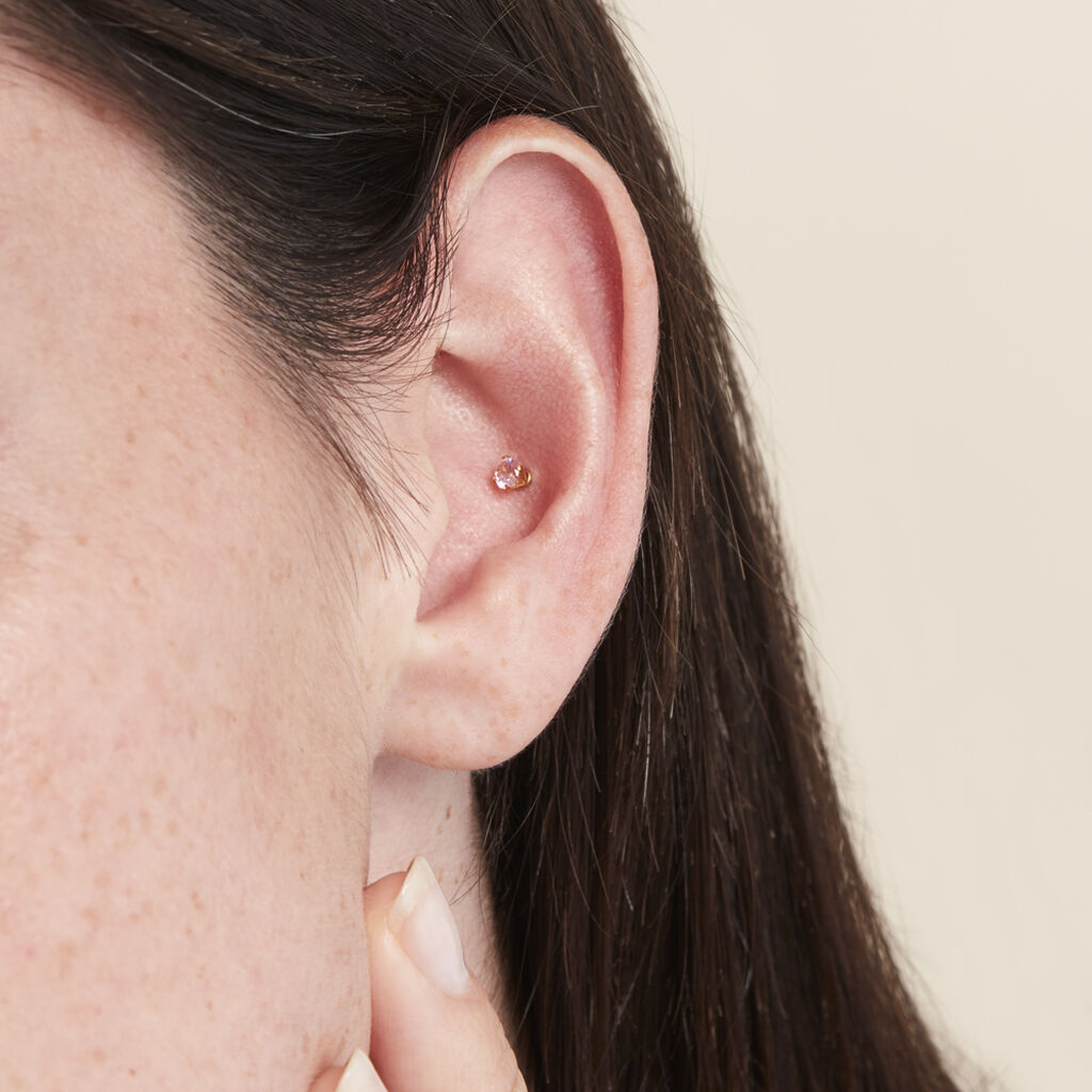 Piercing D'oreilles Unitaire Acier Doré Piia Oxyde De Zirconium