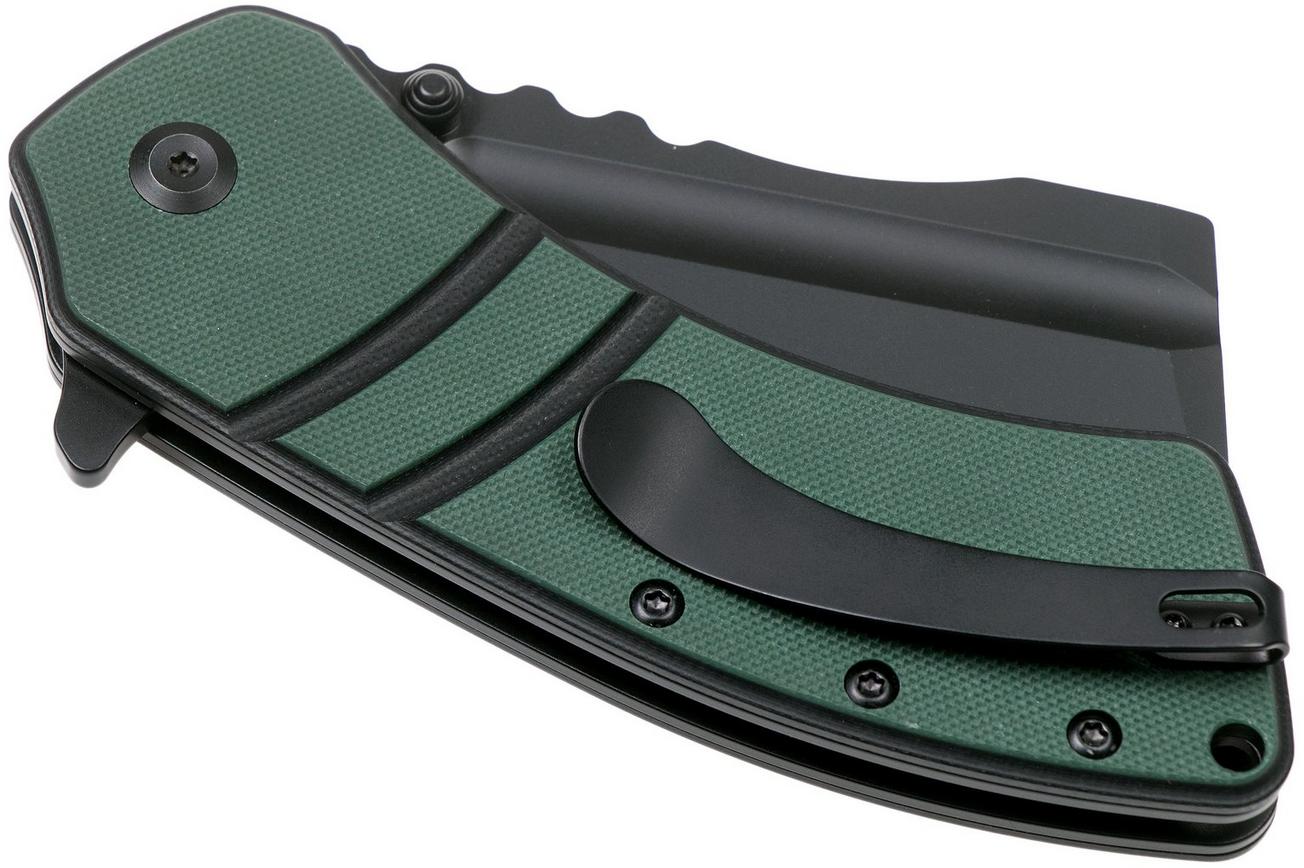 Kansept XL Korvid T1030A1 Black, OD Green Black G10 zakmes, Justin Koch design