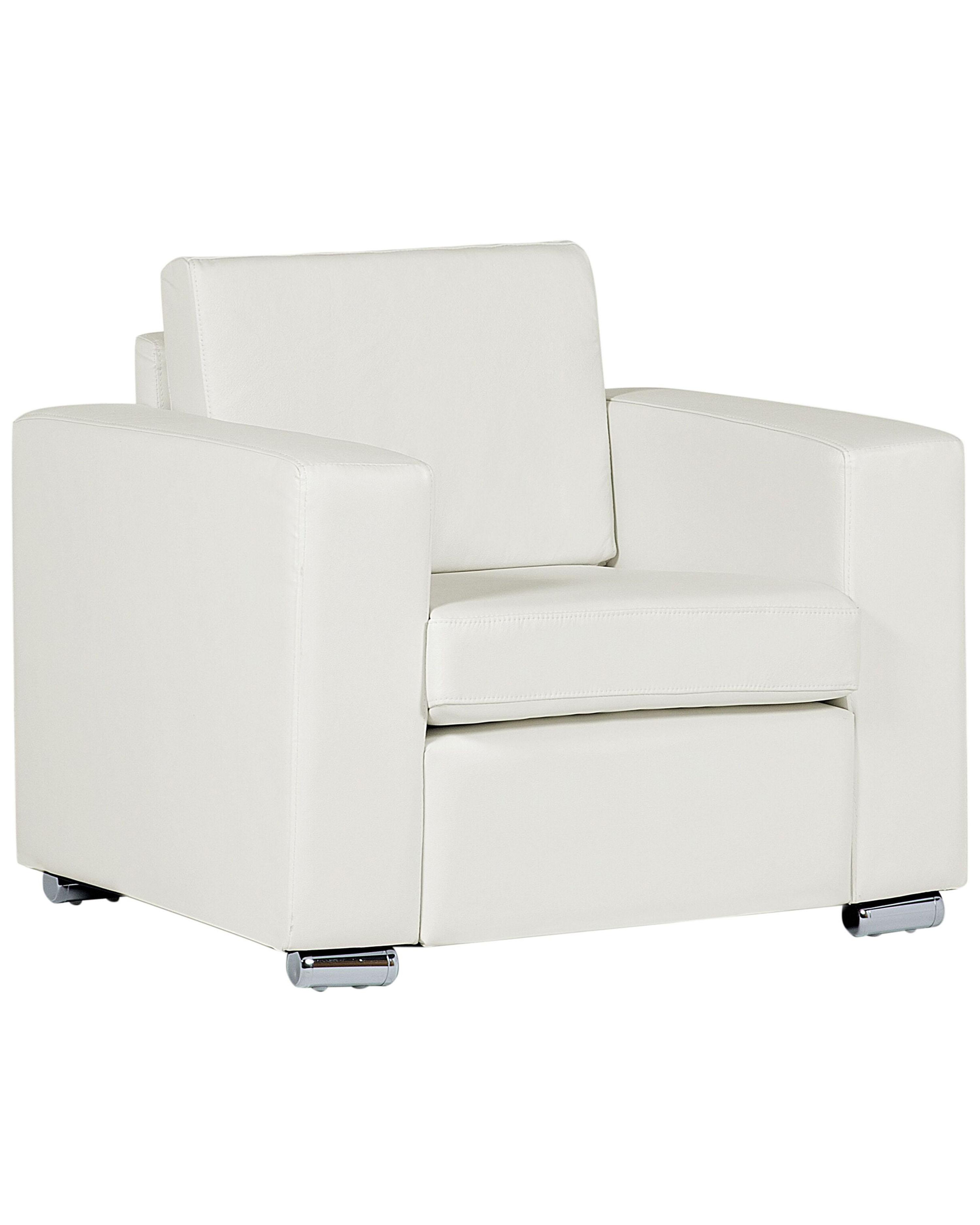 Fauteuil HELSINKI Leer Wit