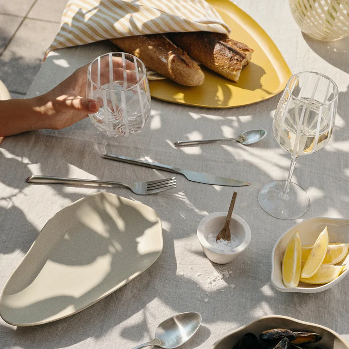 Broste Copenhagen - Stripe Weissweinglas